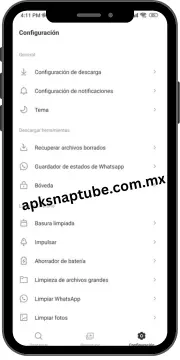 Ajustes de Snaptube APK